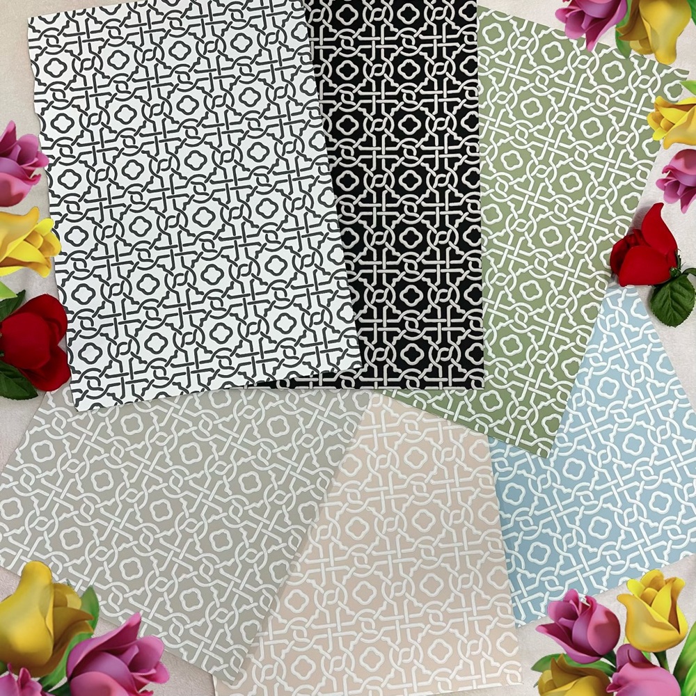 6 Large Designer Intricate Pattern Design Wallpaper Sample Sheets- Semi-Textured